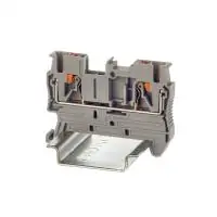 Клемма проходная, зажим push-in, 2 точки подключения, 2.5 кв.мм, серая - foto